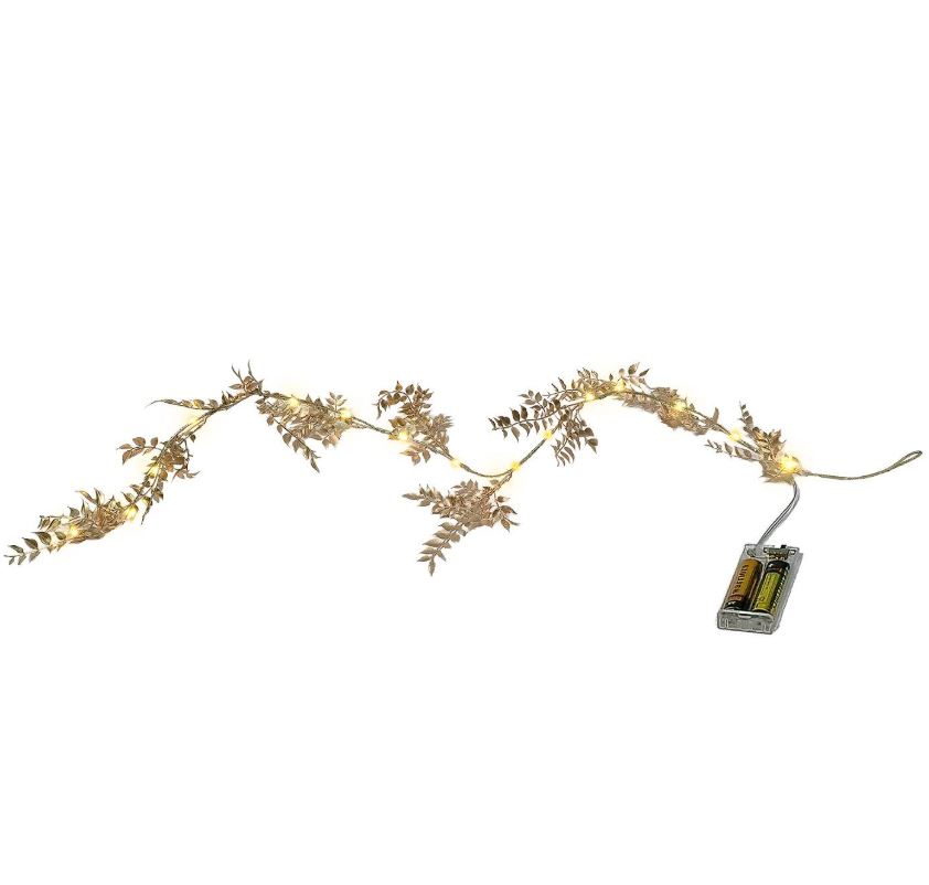 Γιρλάντα Με Χρυσά Φύλλα Μπαταρίας 16Led-1,8μ. Copper Xm