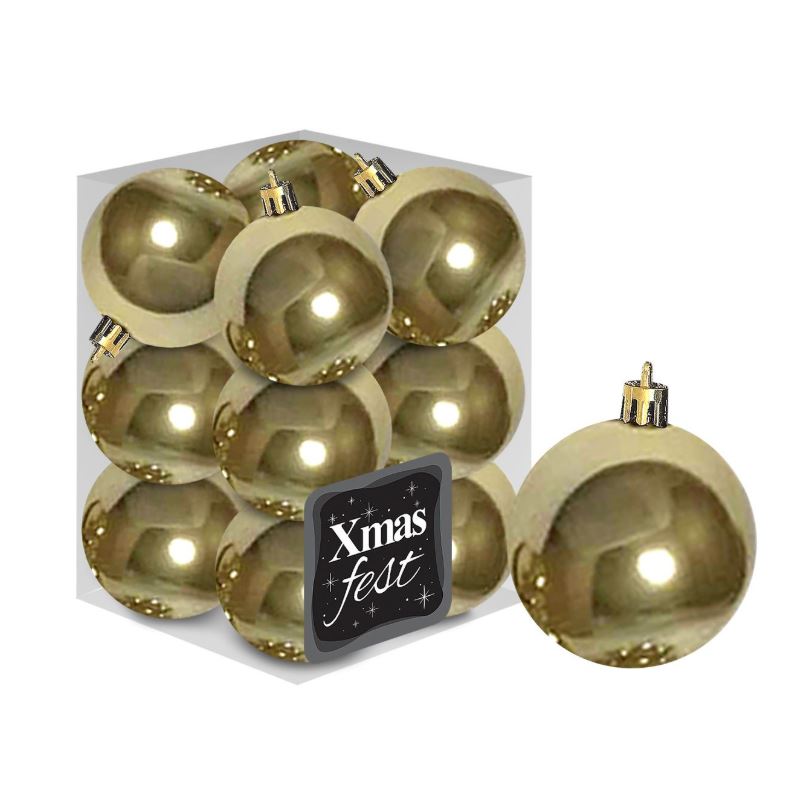 Σετ Μπάλες 12τμχ Περλέ Χρυσές Δ4εκ. Xmas fest 93-2542 (
