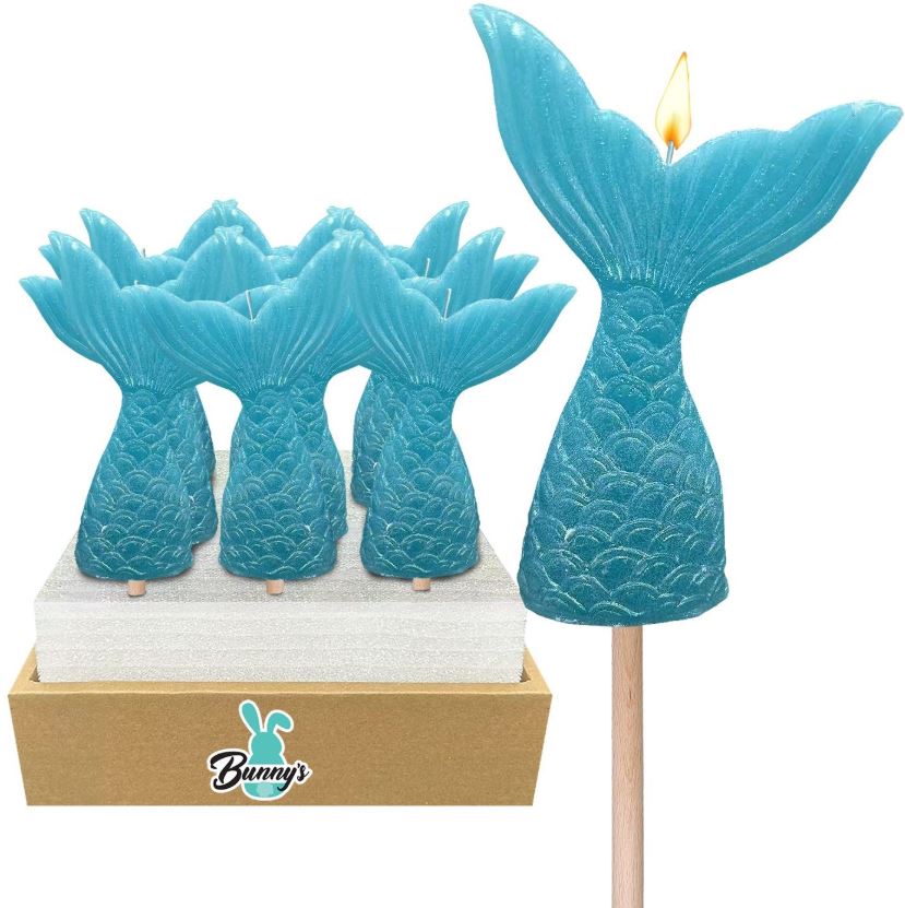 Κερί Ουρά Γοργόνας Σε Στικ 5x10εκ./20εκ. Bunny's 73-2143 (Σετ 20 Τεμάχια) - Bunny's - 73-2143