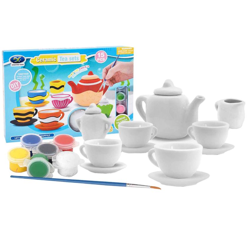 Κεραμικό Σετ Τσαγιού Χρωματισμού 15τμχ Σε Κουτί 29x5x20εκ. Toy Markt 77-1297 - Toy Markt - 77-1297
