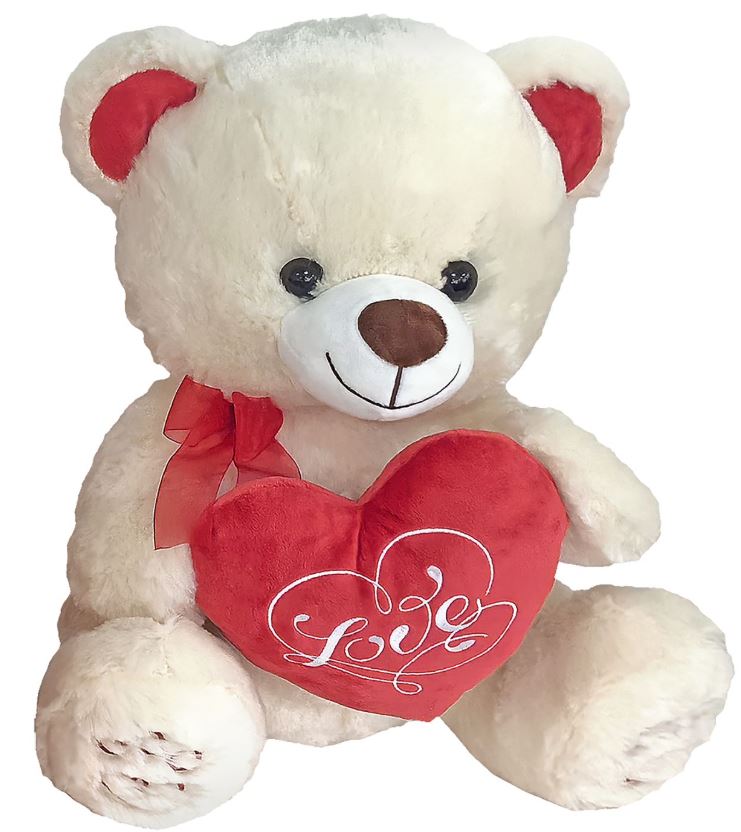 Toy Markt Αρκουδάκι Λούτρινο Εκρού Με Καρδιά 40εκ. Toy Markt 79-501 (Χρώμα: Εκρού ) - Toy Markt - 79-501-ekrou