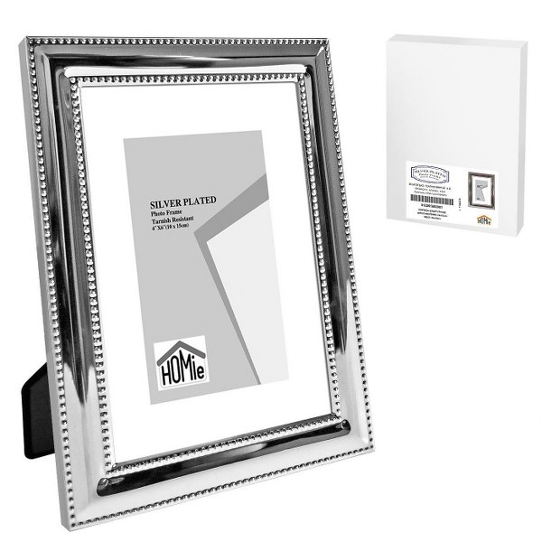 Διακοσμητικά Επιτραπέζια 24home - ΣΗΜΑΝΤΙΚΟ: Σε περίπτωση διαφοράς τιμής από το κατάστημα ισχύει παντα και μόνο η τιμή του καταστήματος Κορνίζα Επάργυρη 10x15εκ. Homie 12-2056 (Χρώμα: Ασημί ,