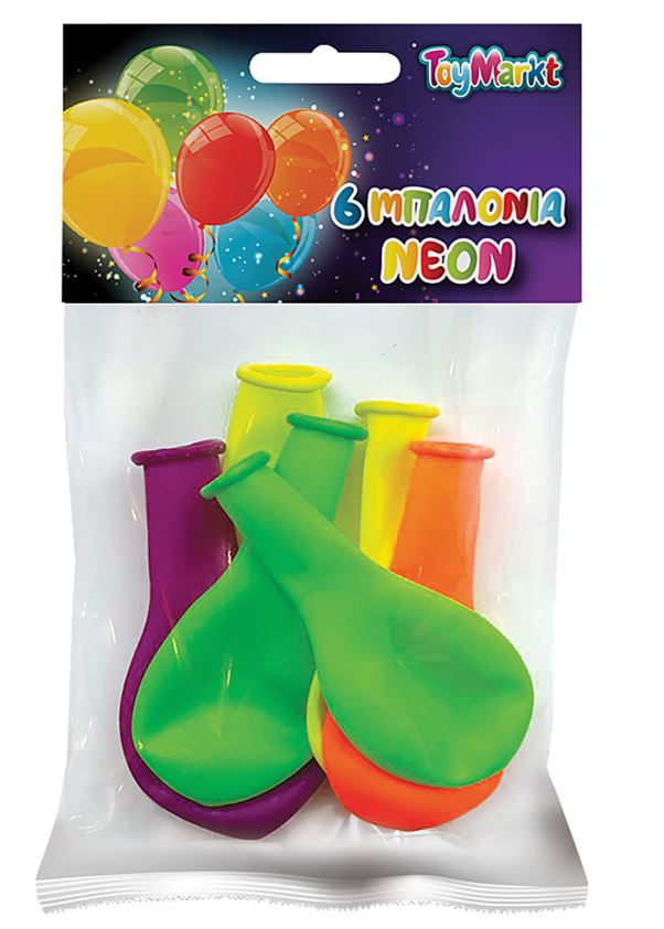 Toy Markt Μπαλόνια Νέον Σετ 6τμχ 26εκ. Toy Markt 71-3547 - Toy Markt - 71-3547