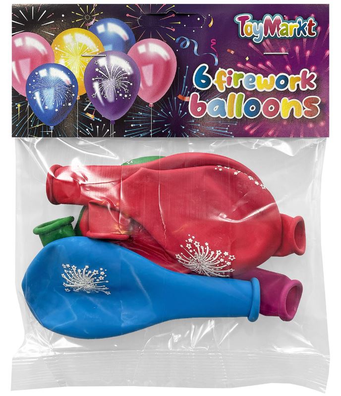 Toy Markt Μπαλόνια Πυροτεχνήματα Σετ 6τμχ 30εκ. Toy Markt 71-3464 - Toy Markt - 71-3464