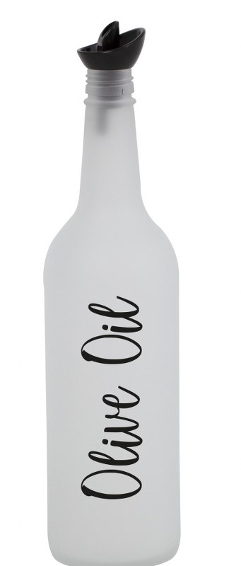 Φιάλη Για Λάδι Γυάλινη Λευκή 750ml Veltihome Ice 17344 (Υλικό: Γυαλί, Χρώμα: Λευκό) – VELTIHOME – 17344-olive