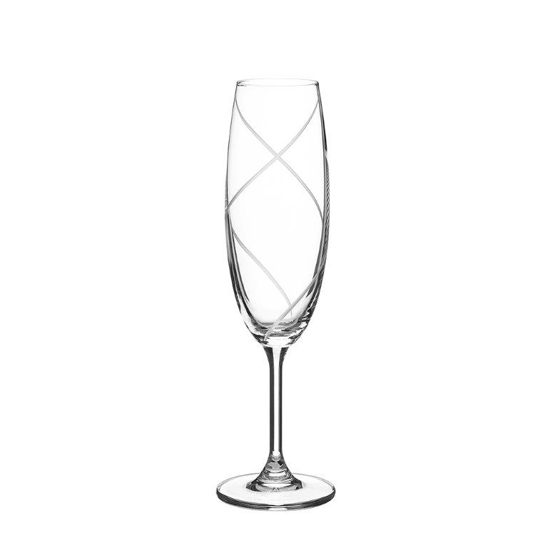 Σετ 6τμχ Ποτήρι Σαμπάνιας Κρυστάλλινο 220ml Sylvia 154-4 Capolavoro (Υλικό: Κρύσταλλο, Χρώμα: Διάφανο , Μέγεθος: Κολωνάτο) – Capolavoro – 154-4