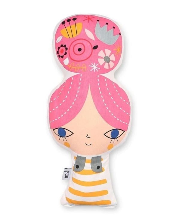 Petit Monkey Διακοσμητικό Μαξιλάρι Βαμβακερό 42εκ. Girl Petit Monkey PTM-CUS4 (Ύφασμα: Βαμβάκι 100%, Χρώμα: Ροζ) - Petit Monkey - PTM-CUS4