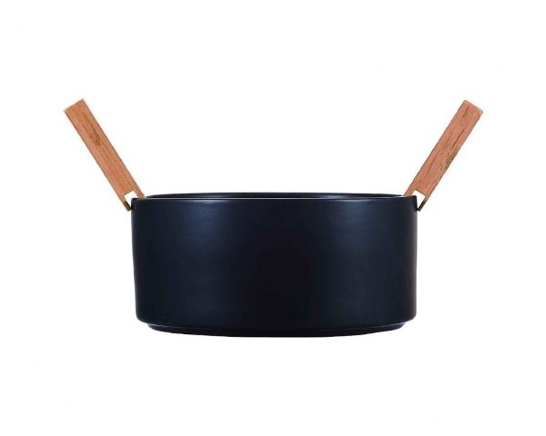 CRYSPO TRIO Σαλατιέρα Πορσελάνης Μαύρη Με Κουτάλες 23x8,5εκ. Cryspo Trio 26.000.925 (Υλικό: Πορσελάνη, Χρώμα: Μαύρο) - CRYSPO TRIO - 26.000.925