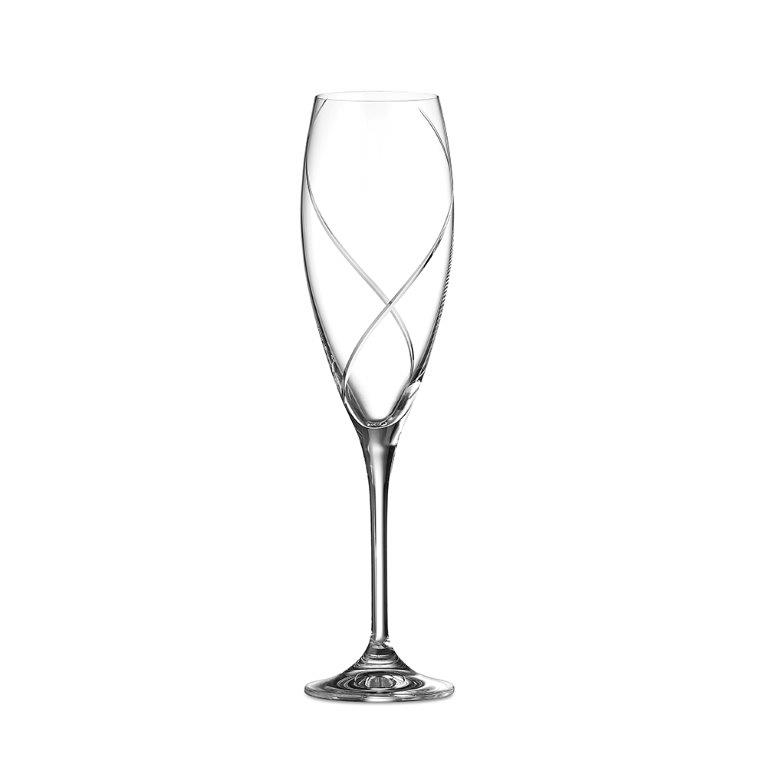Σετ 6τμχ Ποτήρι Σαμπάνιας Κρυστάλλινο 210ml Lenny 179-4 Capolavoro (Υλικό: Κρύσταλλο, Χρώμα: Διάφανο , Μέγεθος: Κολωνάτο) - Capolavoro - 179-4