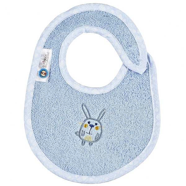 Ο Κόσμος του Μωρού Σαλιάρα Βαμβακερή Μικρή Elephant Σιέλ 18122 (Ύφασμα: Βαμβάκι 100%, Χρώμα: Σιέλ) - Ο Κόσμος του Μωρού - 5205626181224