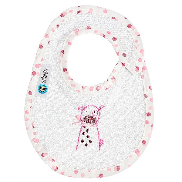 Σαλιάρα Polycotton Μεσαία Family Pink 19261 (Ύφασμα: 80% Cotton - 20% Polyester, Χρώμα: Λευκό) - Ο Κόσμος του Μωρού - 19261