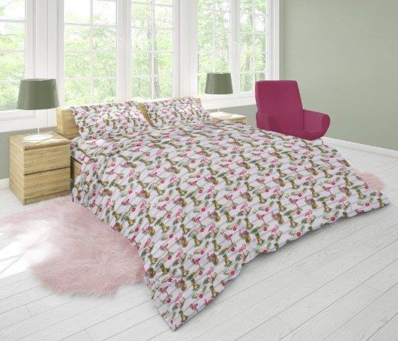 Σετ Σεντόνια Φανελένια Υπέρδιπλα 220x240εκ. Εμπριμέ Flamingo 295 DimCol (Τύπος κατωσέντονου: Χωρίς Λάστιχο, Ύφασμα: Φανέλα, Μέγεθος: Υπέρδιπλα) - DimCol - 1934655525129500