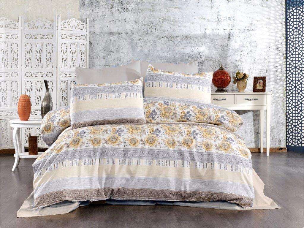 Σετ Σεντόνια Polycotton Μονά 160x240εκ. Ηλιαχτίδα 370 Grey-Beige Dimcol (Τύπος κατωσέντονου: Χωρίς Λάστιχο, Χρώμα: Γκρι, Ύφασμα: 70% Βαμβάκι-30% Polyester, Μέγεθος: Μονά) - DimCol - 1934685242237069