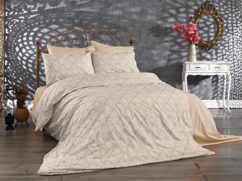 Σετ Σεντόνια Εμπριμέ Polycotton Υπέρδιπλα 220x240εκ. Οφηλία 275 Beige DimCol (Τύπος κατωσέντονου: Χωρίς Λάστιχο, Χρώμα: Μπεζ, Ύφασμα: 70% Βαμβάκι-30% Polyester, Μέγεθος: Υπέρδιπλα) - DimCol - 1935385542427580