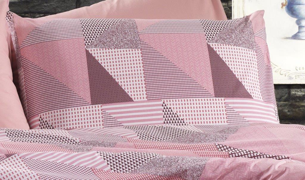 Μαξιλαροθήκη Φανελένια 50x70εκ. Εμπριμέ Geometrical 331 Pink-Salmon Dimcol (Ύφασμα: Φανέλα, Χρώμα: Ροζ) - DimCol - 1935853141633168