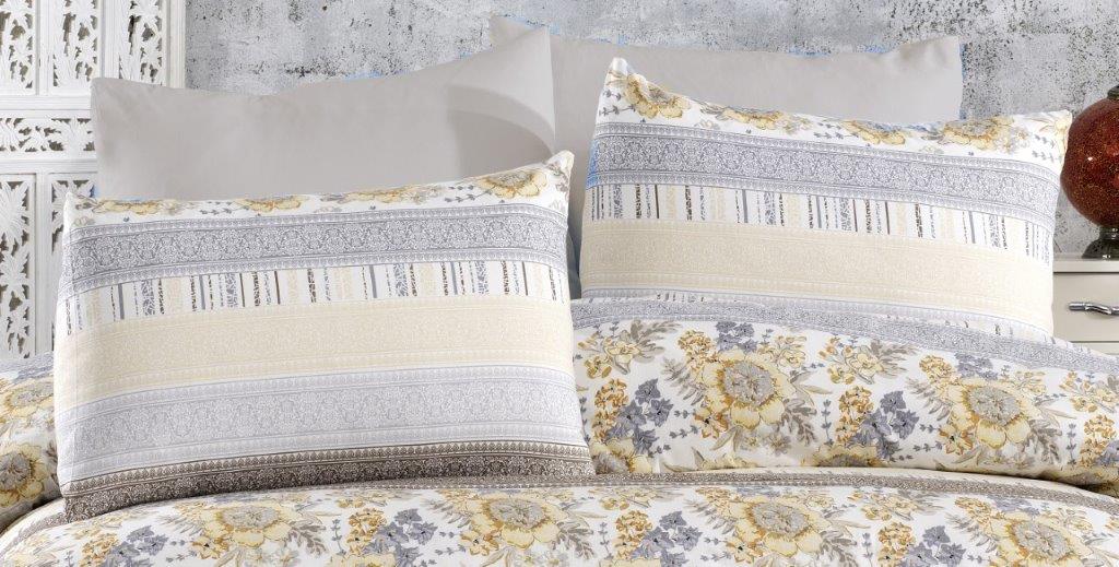 Μαξιλαροθήκη Polycotton 50x70εκ. Ηλιαχτίδα 370 Grey-Beige DIMcol (Ύφασμα: Βαμβάκι 100%, Χρώμα: Γκρι) - DimCol - 1935883142237069