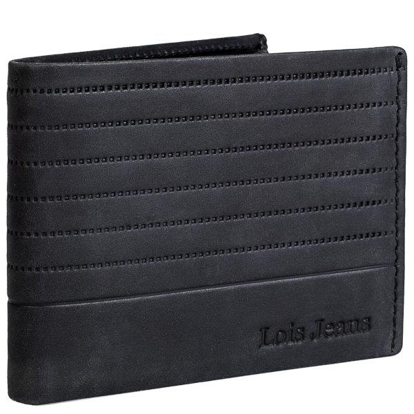 Lois Πορτοφόλι Ανδρικό Δερμάτινο Μαύρο Lois 11x2x8,5εκ. 202211-01 (Ύφασμα: Δέρμα, Χρώμα: Μαύρο) - Lois - 202211-01