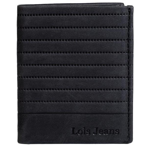 Lois Πορτοφόλι Ανδρικό Δερμάτινο Μαύρο Lois 9x2x11εκ. 202220-01 (Ύφασμα: Δέρμα, Χρώμα: Μαύρο) - Lois - 202220-01
