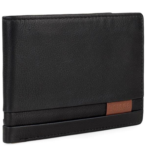 Lois Πορτοφόλι Ανδρικό Δερμάτινο Μαύρο Lois 12,5x1,5x9,5εκ. 202313-01 (Ύφασμα: Δέρμα, Χρώμα: Μαύρο) - Lois - 202313-01