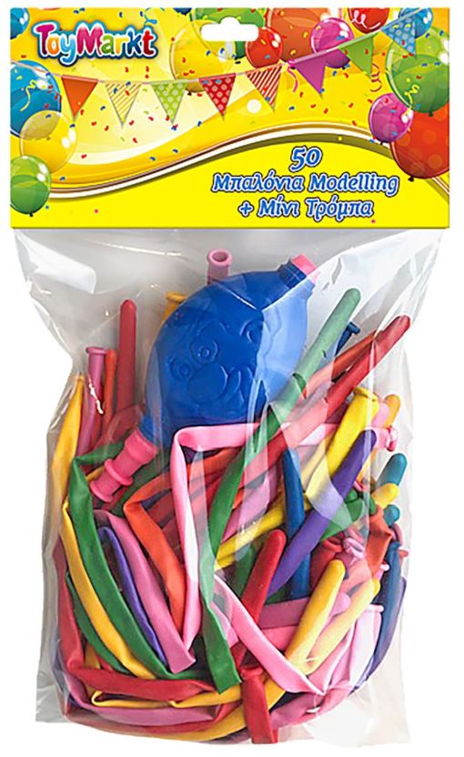 Toy Markt Μπαλόνια Modelling Σετ 50τμχ Με Mini Τρόμπα Toy Markt 71-3039 - Toy Markt - 71-3039