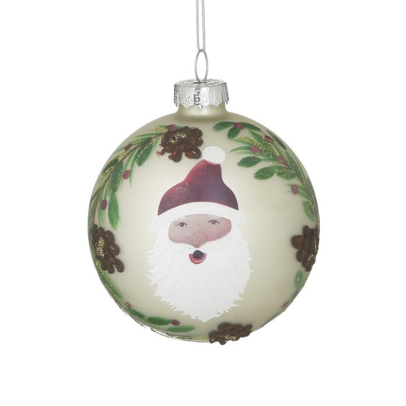 Σετ Μπάλες 6τμχ Γυάλινες Άγιος Βασίλης inart 8εκ. 2-70-