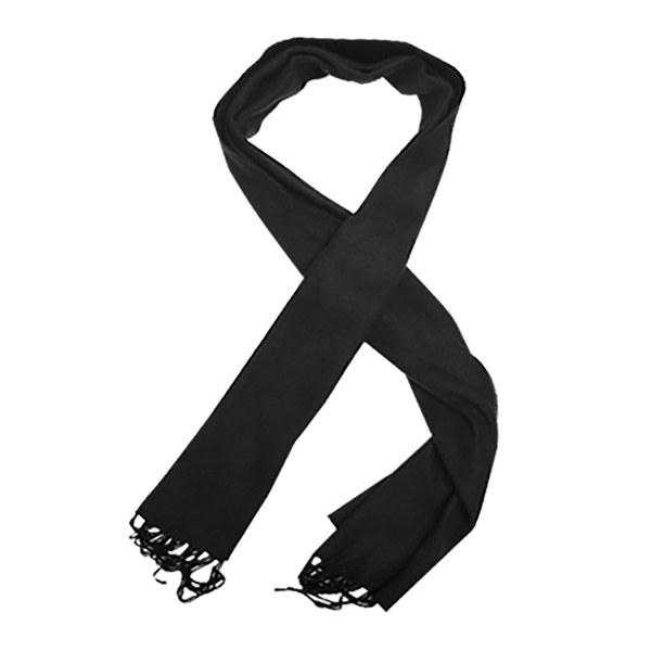 teen-4ty Κασκόλ Με Κρόσσι Fleece Black 150x30εκ. teen-4ty 20-330 (Ύφασμα: Fleece, Χρώμα: Μαύρο) - teen-4ty - 20-330