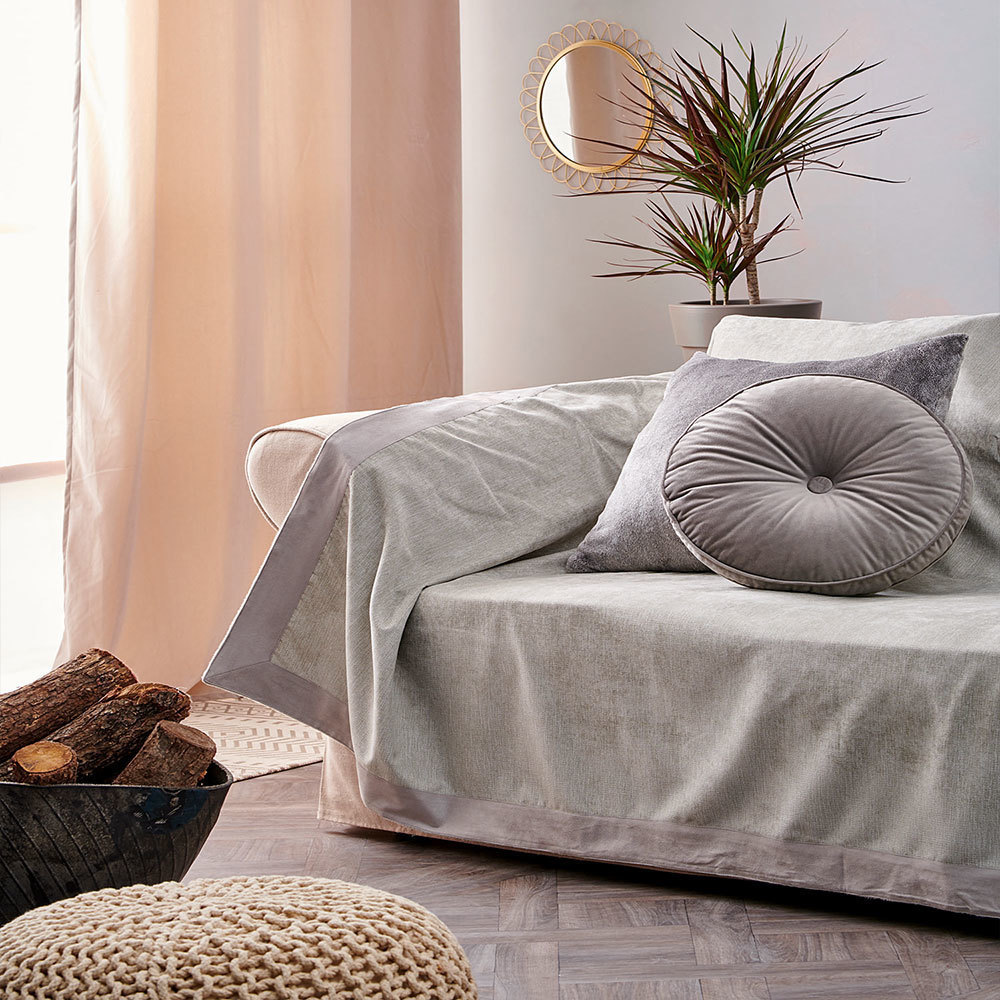 Ριχτάρι Microchenille Διθέσιος 180x240εκ. Bally Grey Palamaiki (Χρώμα: Γκρι, Ύφασμα: Micro-Chenille) - Palamaiki - 5205857161248