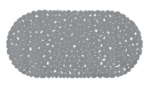 Ταπέτο Μπανιέρας Αντιολισθητικό Pvc 69x35εκ. Bliss Grey 2435787 (Υλικό: PVC, Χρώμα: Γκρι) - 24home.gr - 2435787