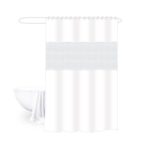24home.gr Κουρτίνα Μπάνιου 180x200εκ. Peva Bliss White 2435839 (Χρώμα: Λευκό, Υλικό: Peva) - 24home.gr - 2435839
