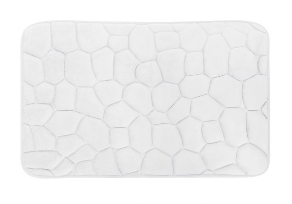 Ταπέτο Μπάνιου Polyester 45x70εκ. Stone Bliss White 2435848 (Ύφασμα: Polyester, Χρώμα: Λευκό) - 24home.gr - 2435848