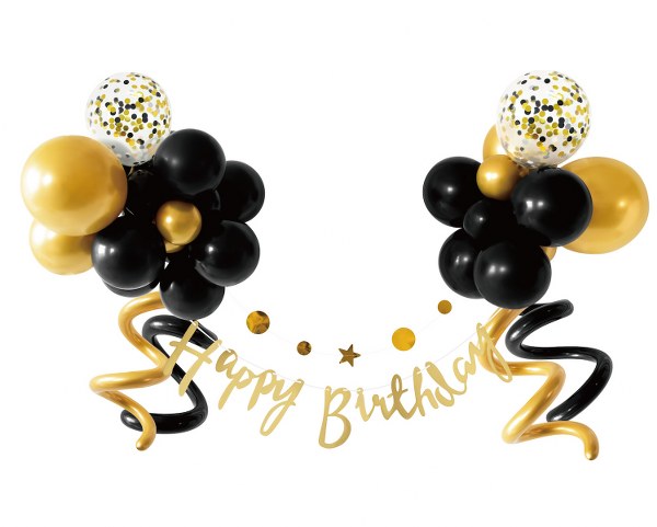 24home.gr Σετ Μπαλόνια 31τμχ Happy Birthday Μαύρο-Χρυσό 2437403 (Χρώμα: Μαύρο) - 24home.gr - 2437403