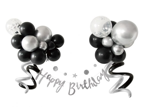 24home.gr Σετ Μπαλόνια 31τμχ Happy Birthday Μαύρο-Ασημί 2437404 (Χρώμα: Μαύρο) - 24home.gr - 2437404