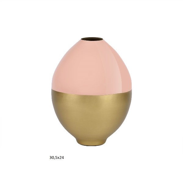 Διακοσμητικά Επιτραπέζια 24home - ΣΗΜΑΝΤΙΚΟ: Σε περίπτωση διαφοράς τιμής από το κατάστημα ισχύει παντα και μόνο η τιμή του καταστήματος Βάζο Μεταλλικό Ροζ-Χρυσό 24x24x30,5εκ. Capolavoro 22.00