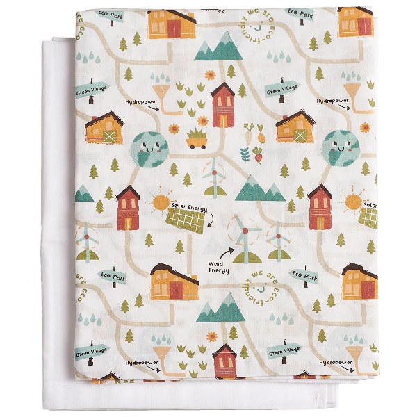 Σετ Σεντόνια 2τμχ Βαμβακερά Λίκνου 80x110εκ. Green Vill