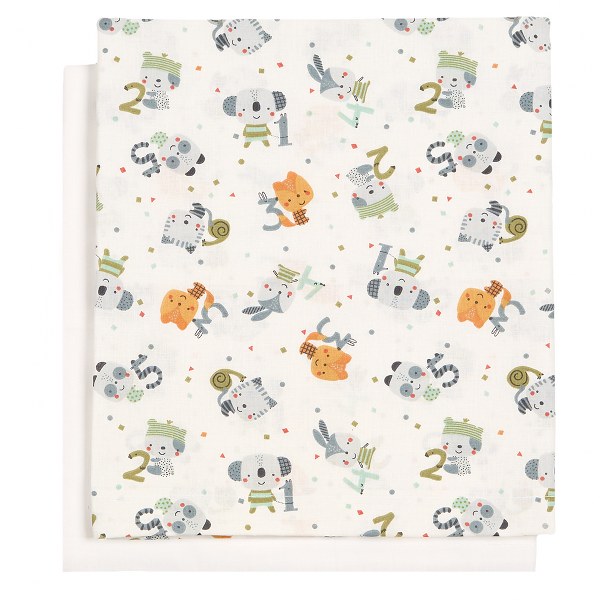 Σετ Σεντόνια 2τμχ Βαμβακερά Λίκνου 80x110εκ. Numbers Gr