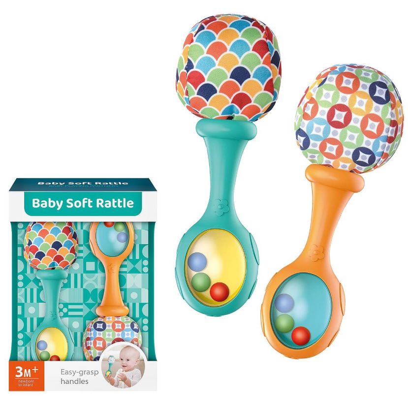 Toy Markt Κουδουνίστρα Σετ 2τμχ Baby Soft 14x5x19εκ. Toy Markt 74-1103 - Toy Markt - 74-1103