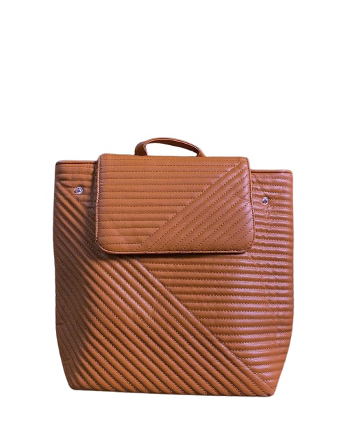 24home.gr Τσάντα Γυναικεία Πλάτης Backbag Δερματίνη Ταμπά 34x32/36εκ. (Υλικό: Δερματίνη, Χρώμα: Ταμπά) - 24home.gr - 24-617-1