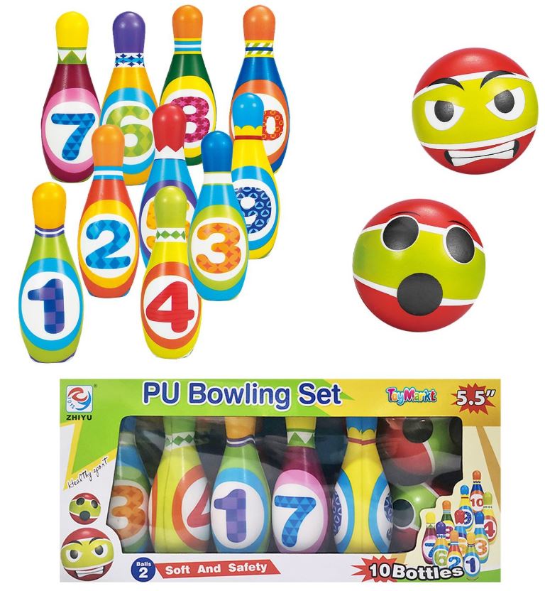 Toy Markt Bowling Pu Με 10 Κορίνες & 2 Μπάλες 34x11x15εκ. Toy Markt 71-3502 - Toy Markt - 71-3502