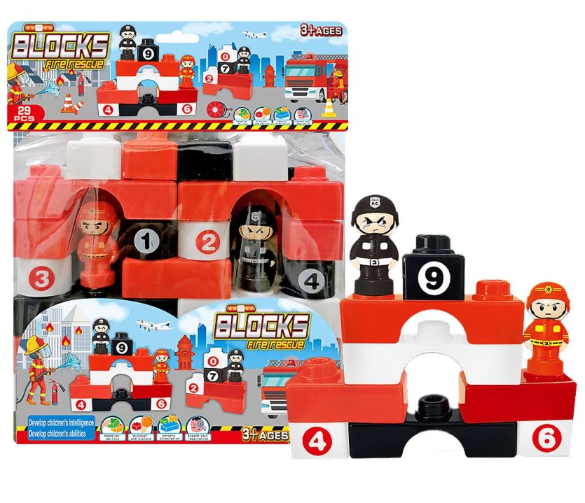 Toy Markt Τουβλάκια 28τμχ Πυροσβεστικό 24x7x28εκ. Toy Markt 75-433 - Toy Markt - 75-433