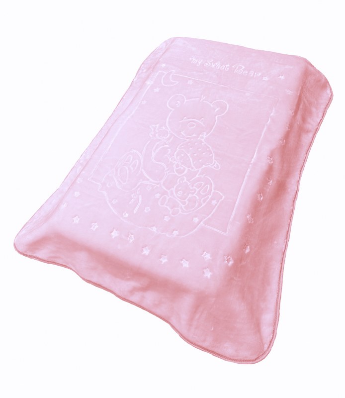 Κουβέρτα Κούνιας Βελουτέ Polyester 110x140εκ. Sweet Bear 12 Pink DimCol (Ύφασμα: Polyester, Χρώμα: Ροζ) - DimCol - 31472748002