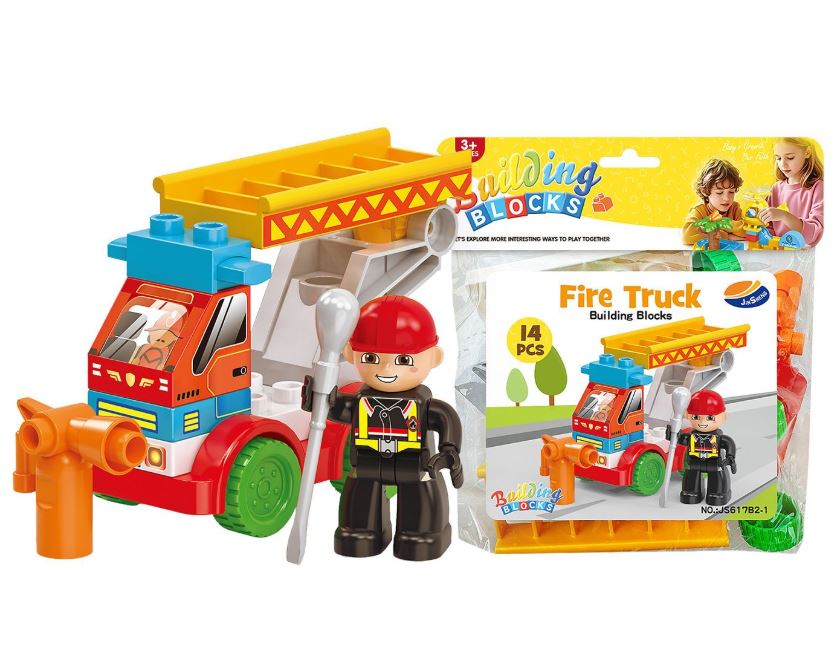 Toy Markt Τουβλάκια 14τμχ Πυροσβεστική 19x22εκ. Toy Markt 75-437 - Toy Markt - 75-437