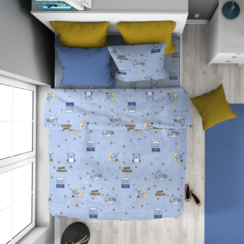 Παπλωματοθήκη Βαμβακερή Μονή 160×240εκ. Sweet Dreams 551 Sky Blue DimCol (Ύφασμα: Βαμβάκι 100%, Χρώμα: Μπλε) – DimCol – 32110823033