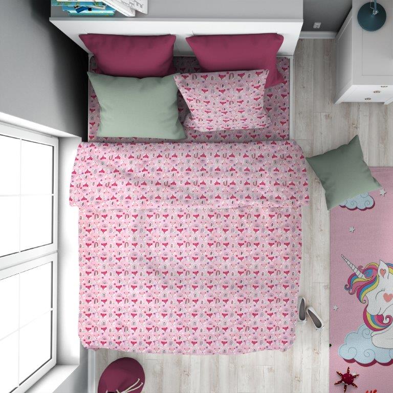 Πάπλωμα Βαμβακερό Μονό 160×240εκ. Fox 525 Pink Dimcol (Ύφασμα: Βαμβάκι 100%, Χρώμα: Ροζ) – DimCol – 32111123020