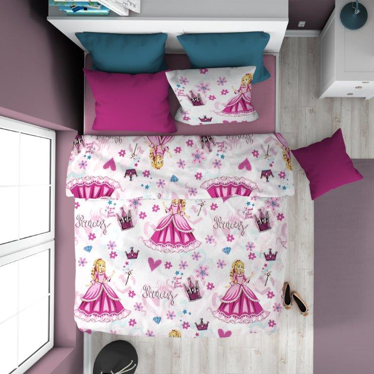 Πάπλωμα Polycotton Μονό 160×240εκ. Princess 390 Pink Dimcol (Χρώμα: Ροζ, Ύφασμα: 70% Βαμβάκι-30% Polyester) – DimCol – 32311123003