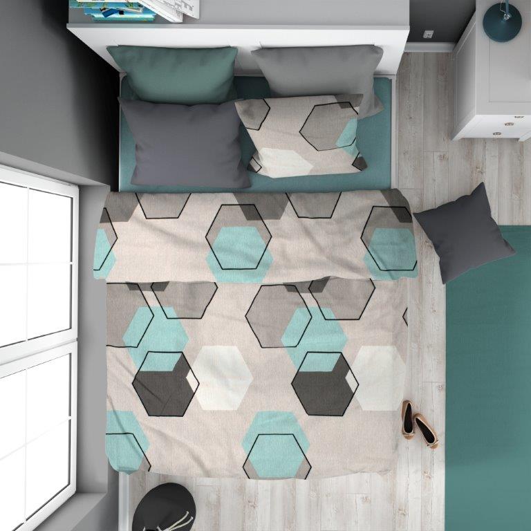 Παπλωματοθήκη Polycotton Μονή 160x240εκ. Hexagon 395 Grey Dimcol (Χρώμα: Γκρι, Ύφασμα: 70% Βαμβάκι-30% Polyester, Μέγεθος: Μονά) - DimCol - 33310823028