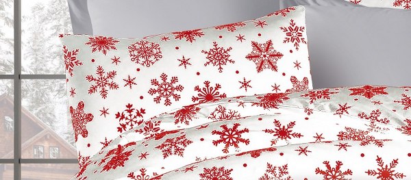 Μαξιλαροθήκη Φάκελος Polycotton 50×70εκ. Snowflake 462 White-Red DimCol (Χρώμα: Λευκό, Ύφασμα: 70% Βαμβάκι-30% Polyester) – DimCol – 33311647034