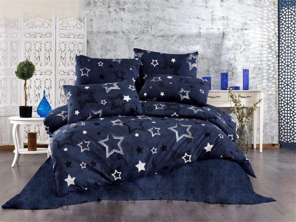 Σετ Σεντόνια Polycotton Μονά 160x240εκ. Γαλαξίας 307 Dark Blue Dimcol (Τύπος κατωσέντονου: Χωρίς Λάστιχο, Χρώμα: Μπλε, Ύφασμα: 70% Βαμβάκι-30% Polyester, Μέγεθος: Μονά) - DimCol - 33312223026