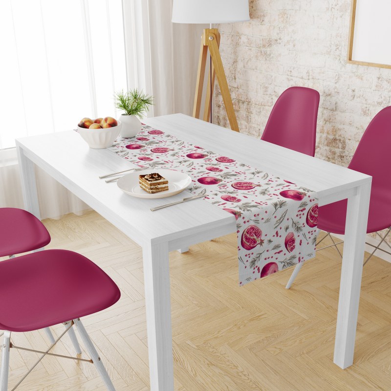 Runner Polycotton Αλέκιαστo 40×180εκ. Pomegranate 458 White DimCol (Χρώμα: Λευκό, Ύφασμα: 70% Βαμβάκι-30% Polyester) – DimCol – 33313355001