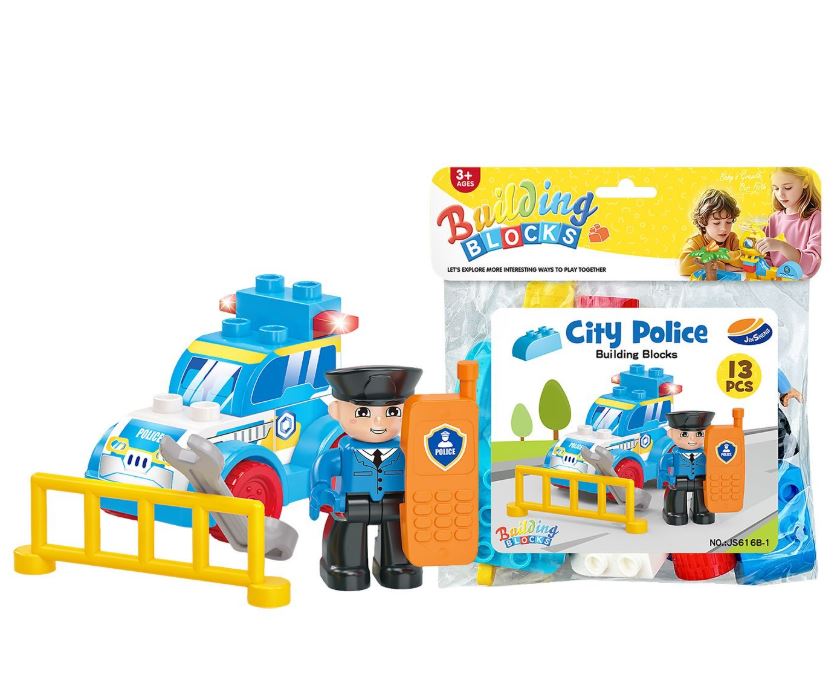 Toy Markt Τουβλάκια 13τμχ Αστυνομία 19x22εκ. Toy Markt 75-435 - Toy Markt - 75-435