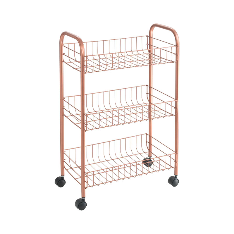 Τρόλει 3 Θέσεων Ροζ-Χρυσό Lugano Polytherm Copper 41x26x64εκ. Metaltex 16-344403 - METALTEX - 16-344403